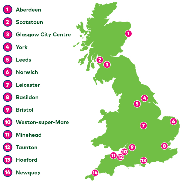 First Bus Electric Charging Locations