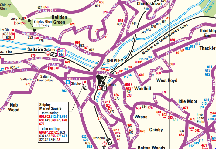 Bradford Bus Map