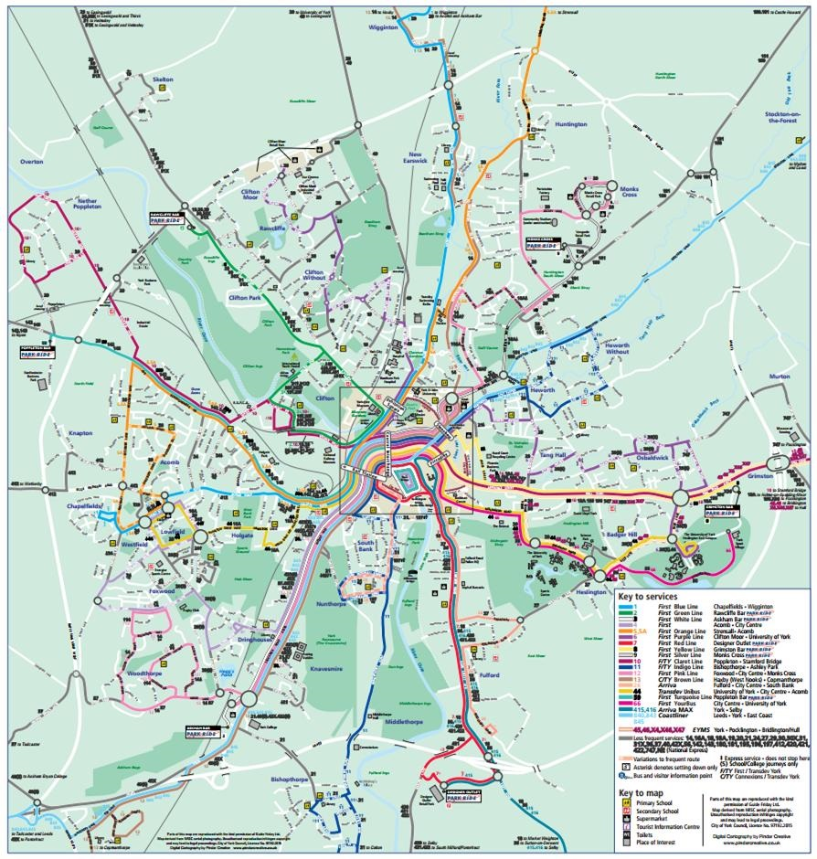 York Bus Map