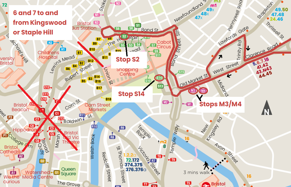 Route 6 and 7 map