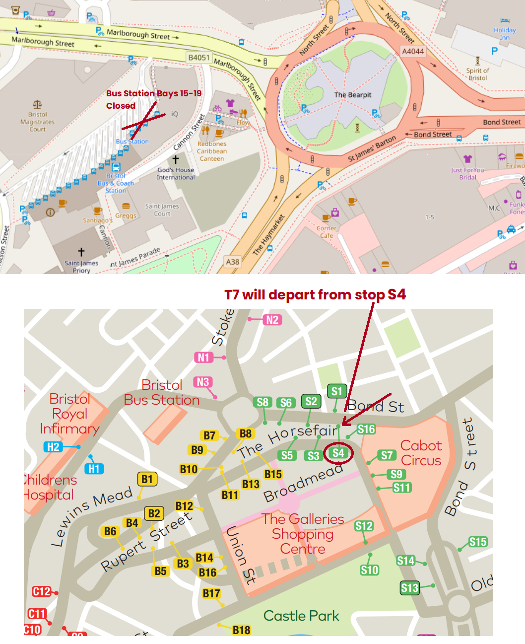 Map of T7 alternative stop