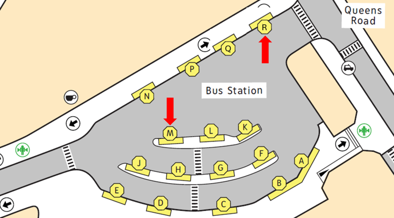 Norwich Bus Station stands