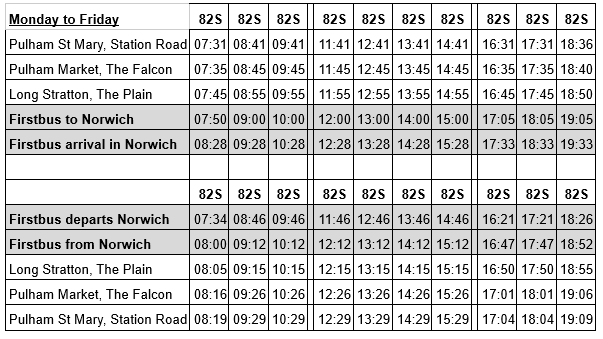 Wilderness Lane Shuttle timetable