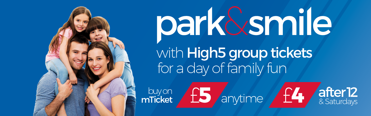 Park and smile high 5 group ticket First Bus