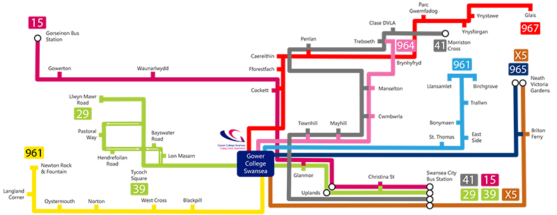 Bus 961 Route Map Gower College Swansea Bus Service | South & West Wales | First Bus